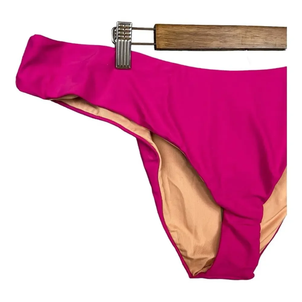 J. Crew Curved Waist Cheeky Bikini Bottom in Radiant Fuchsia‎ Size 2X NWT